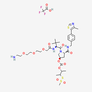 (S,R,S)-AHPC-3-methylbutanyl acetate-methanesulfonothioate-PEG3-NH2 TFA - 