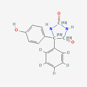 5-(4-Hydroxyphenyl)-5-phenyl-d5-hydantoin-2,4,5-13C3 - 