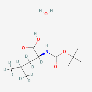 (2S)-2,3,3,4,5,5,5-heptadeuterio-2-[(2-methylpropan-2-yl)oxycarbonylamino]-4-(trideuteriomethyl)pentanoic acid;hydrate - 