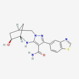(5S,6S,8R)-2-(1,3-benzothiazol-5-yl)-6-hydroxy-4,5,6,7,8,9-hexahydro-5,8-methanopyrazolo[1,5-a][1,3]diazocine-3-carboxamide - 