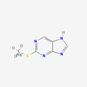 2-Methylthiopurine-13C, d3 - 