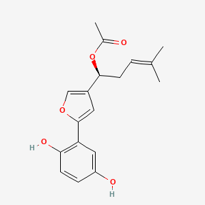 (1S)-1-[5-(2,5-dihydroxyphenyl)furan-3-yl]-4-methylpent-3-en-1-yl acetate - 