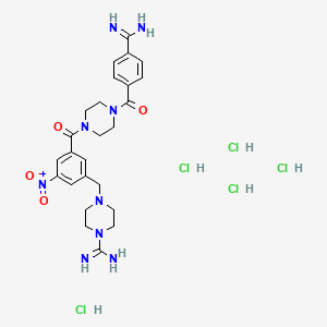 4-[[3-[4-(4-carbamimidoylbenzoyl)piperazine-1-carbonyl]-5-nitrophenyl]methyl]piperazine-1-carboximidamide;pentahydrochloride - 