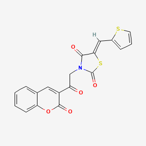 (5Z)-3-[2-oxo-2-(2-oxochromen-3-yl)ethyl]-5-(thiophen-2-ylmethylidene)-1,3-thiazolidine-2,4-dione - 