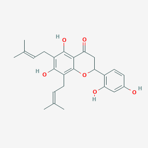 2-(2,4-Dihydroxyphenyl)-5,7-dihydroxy-6,8-bis(3-methylbut-2-enyl)-2,3-dihydrochromen-4-one - 