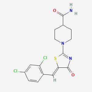 1-(5-(2,4-Dichlorobenzylidene)-4-oxo-4,5-dihydrothiazol-2-yl)piperidine-4-carboxamide - 