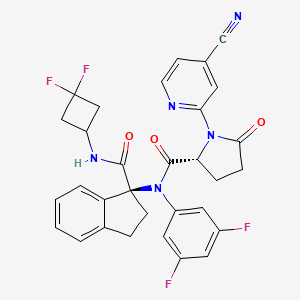 (2R)-1-(4-cyanopyridin-2-yl)-N-[(1S)-1-[(3,3-difluorocyclobutyl)carbamoyl]-2,3-dihydroinden-1-yl]-N-(3,5-difluorophenyl)-5-oxopyrrolidine-2-carboxamide - 