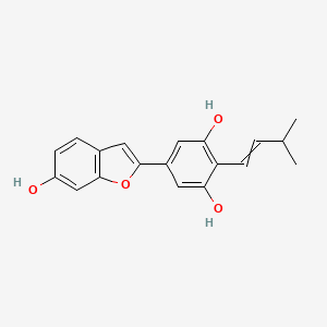5-(6-Hydroxy-1-benzofuran-2-yl)-2-(3-methylbut-1-enyl)benzene-1,3-diol - 