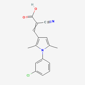 3-[1-(3-Chlorophenyl)-2,5-dimethylpyrrol-3-yl]-2-cyanoprop-2-enoic acid - 