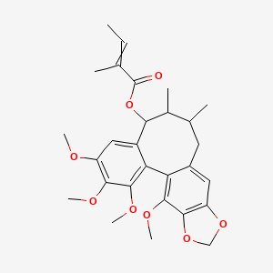 (3,4,5,19-Tetramethoxy-9,10-dimethyl-15,17-dioxatetracyclo[10.7.0.02,7.014,18]nonadeca-1(19),2,4,6,12,14(18)-hexaen-8-yl) 2-methylbut-2-enoate - 