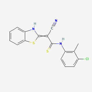 2-Benzothiazol-2-yl-3-(3-chloro-2-methyl-phenylamino)-3-mercapto-acrylonitrile - 