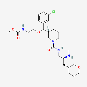 methyl N-[2-[(3-chlorophenyl)-[(3R)-1-[[(2S)-2-(methylamino)-3-[(3R)-oxan-3-yl]propyl]carbamoyl]piperidin-3-yl]methoxy]ethyl]carbamate - 