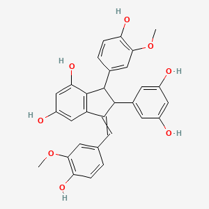 (1Z)-2-(3,5-dihydroxyphenyl)-3-(4-hydroxy-3-methoxyphenyl)-1-[(4-hydroxy-3-methoxyphenyl)methylidene]-2,3-dihydroindene-4,6-diol - 