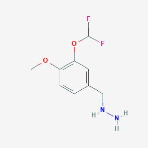 1-[(3-(Difluoromethoxy)-4-methoxyphenyl]methyl)hydrazine - 1016529-98-8