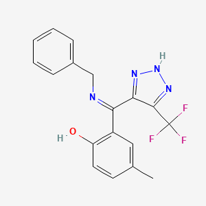 2-[(E)-N-Benzyl-C-[5-(trifluoromethyl)-1H-triazol-4-yl]carbonimidoyl]-4-methyl-phenol - 