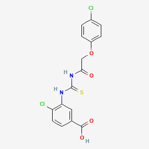 4-Chloro-3-({[(4-chlorophenoxy)acetyl]carbamothioyl}amino)benzoic acid - 532945-79-2