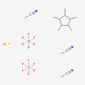 Acetonitrile;hexafluoroantimony(1-);1,2,3,4,5-pentamethylcyclopentane;rhodium(2+) - 