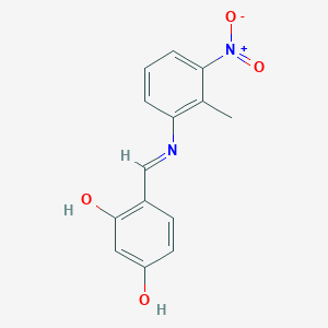 4-[(E)-[(2-methyl-3-nitrophenyl)imino]methyl]benzene-1,3-diol - 