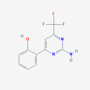 2-[2-Amino-6-(trifluoromethyl)pyrimidin-4-yl]phenol - 
