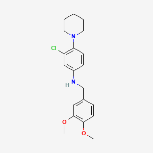3-chloro-N-(3,4-dimethoxybenzyl)-4-(piperidin-1-yl)aniline - 