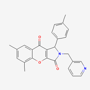5,7-Dimethyl-1-(4-methylphenyl)-2-(pyridin-3-ylmethyl)-1,2-dihydrochromeno[2,3-c]pyrrole-3,9-dione - 