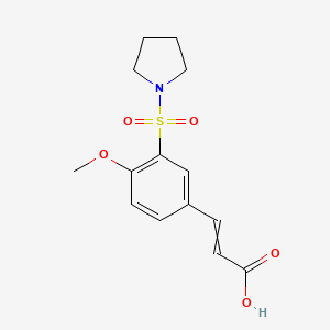 3-[4-Methoxy-3-(pyrrolidine-1-sulfonyl)phenyl]prop-2-enoic acid - 