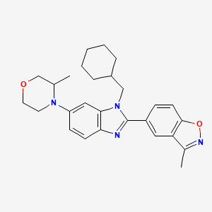 5-[1-(Cyclohexylmethyl)-6-(3-methylmorpholin-4-yl)-1,3-benzodiazol-2-yl]-3-methyl-1,2-benzoxazole - 