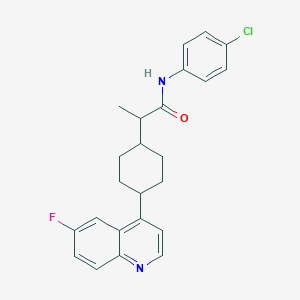 (2S)-N-(4-Chlorophenyl)-2-[cis-4-(6-fluoro-4-quinolyl)cyclohexyl]propanamide - 
