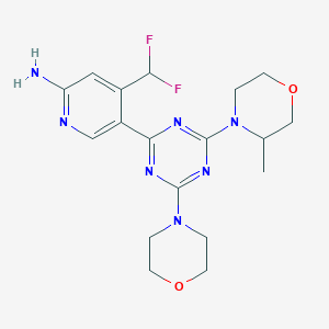 4-(Difluoromethyl)-5-[4-(3-methylmorpholin-4-yl)-6-morpholin-4-yl-1,3,5-triazin-2-yl]pyridin-2-amine - 