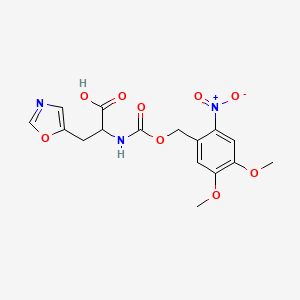 2-((((4,5-Dimethoxy-2-nitrobenzyl)oxy)carbonyl)amino)-3-(oxazol-5-yl)propanoic acid - 