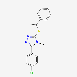 3-(4-Chlorophenyl)-4-methyl-5-((1-phenylethyl)thio)-4H-1,2,4-triazole - 