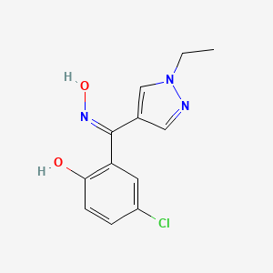 4-chloro-2-[(E)-C-(1-ethylpyrazol-4-yl)-N-hydroxycarbonimidoyl]phenol - 