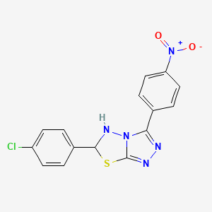 6-(4-Chlorophenyl)-3-(4-nitrophenyl)-5,6-dihydro-[1,2,4]triazolo[3,4-b][1,3,4]thiadiazole - 