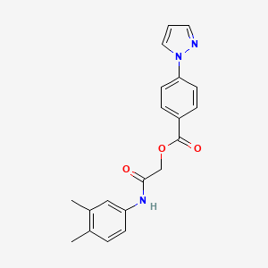 2-((3,4-Dimethylphenyl)amino)-2-oxoethyl 4-(1H-pyrazol-1-yl)benzoate - 