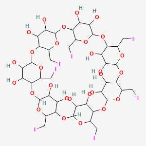 5,10,15,20,25,30,35-Heptakis(iodomethyl)-2,4,7,9,12,14,17,19,22,24,27,29,32,34-tetradecaoxaoctacyclo[31.2.2.23,6.28,11.213,16.218,21.223,26.228,31]nonatetracontane-36,37,38,39,40,41,42,43,44,45,46,47,48,49-tetradecol - 