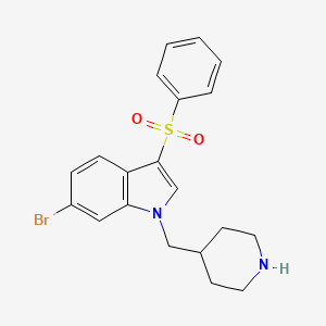 1H-Indole, 6-bromo-3-(phenylsulfonyl)-1-(4-piperidinylmethyl)- - 651334-72-4