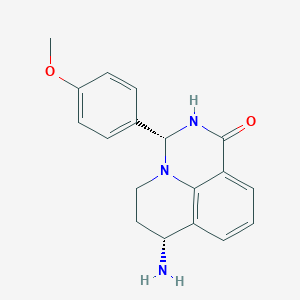 1H,5H-Pyrido[3,2,1-ij]quinazolin-1-one,7-amino-2,3,6,7-tetrahydro-3-(4-methoxyphenyl)-,(3R,7R)- - 