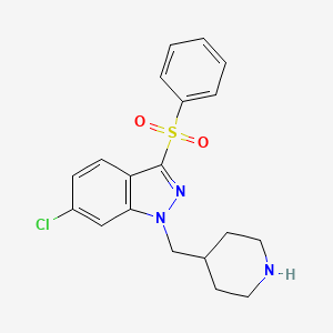 1H-Indazole, 6-chloro-3-(phenylsulfonyl)-1-(4-piperidinylmethyl)- - 651335-84-1