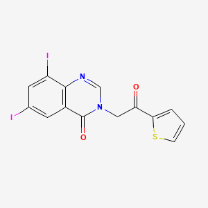 6,8-diiodo-3-(2-oxo-2-(thiophen-2-yl)ethyl)quinazolin-4(3H)-one - 669762-29-2