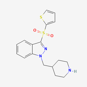 1H-Indazole, 1-(4-piperidinylmethyl)-3-(2-thienylsulfonyl)- - 651336-05-9