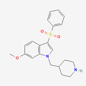 1H-Indole, 6-methoxy-3-(phenylsulfonyl)-1-(4-piperidinylmethyl)- - 651334-66-6