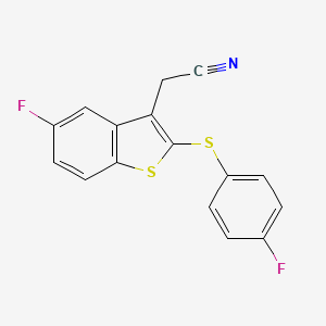 {5-Fluoro-2-[(4-fluorophenyl)sulfanyl]-1-benzothiophen-3-yl}acetonitrile - 820975-39-1