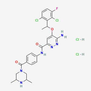 6-amino-5-[1-(2,6-dichloro-3-fluorophenyl)ethoxy]-N-[4-(3,5-dimethylpiperazine-1-carbonyl)phenyl]pyridazine-3-carboxamide dihydrochloride - 