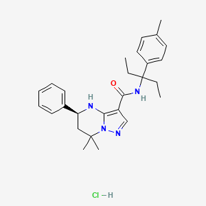 Pyrazolo[1,5-a]pyrimidine-3-carboxamide,(5S)-N-[1-ethyl-1-(4-methylphenyl)propyl]-4,5,6,7-tetrahydro-7,7-dimethyl-5-phenyl-hydrochloride - 