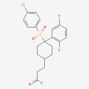 3-((1s,4r)-4-(4-Chlorophenylsulfonyl)-4-(2,5-difluorophenyl)cyclohexyl)propanal - 656810-86-5