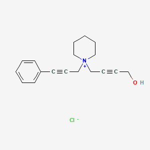 1-(4-Hydroxybut-2-yn-1-yl)-1-(3-phenylprop-2-yn-1-yl)piperidin-1-ium chloride - 671223-25-9