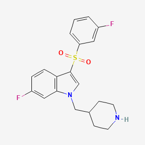 1H-Indole, 6-fluoro-3-[(3-fluorophenyl)sulfonyl]-1-(4-piperidinylmethyl)- - 651334-82-6
