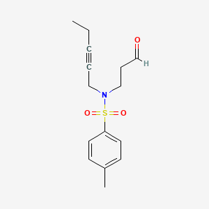 4-Methyl-N-(3-oxopropyl)-N-(pent-2-yn-1-yl)benzene-1-sulfonamide - 828913-55-9