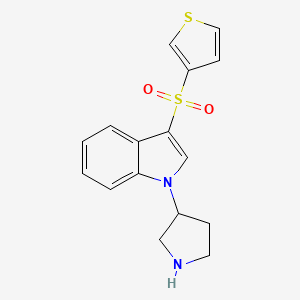 1H-Indole, 1-(3-pyrrolidinyl)-3-(3-thienylsulfonyl)- - 651335-78-3