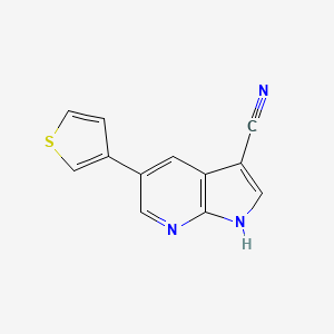 1H-Pyrrolo[2,3-b]pyridine-3-carbonitrile, 5-(3-thienyl)- - 